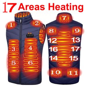 Herenvesten warm 17 zone usbverwarmde elektrische jas man buiten verwarming s6xl winterjachtverwarming kleding thermisch 230420
