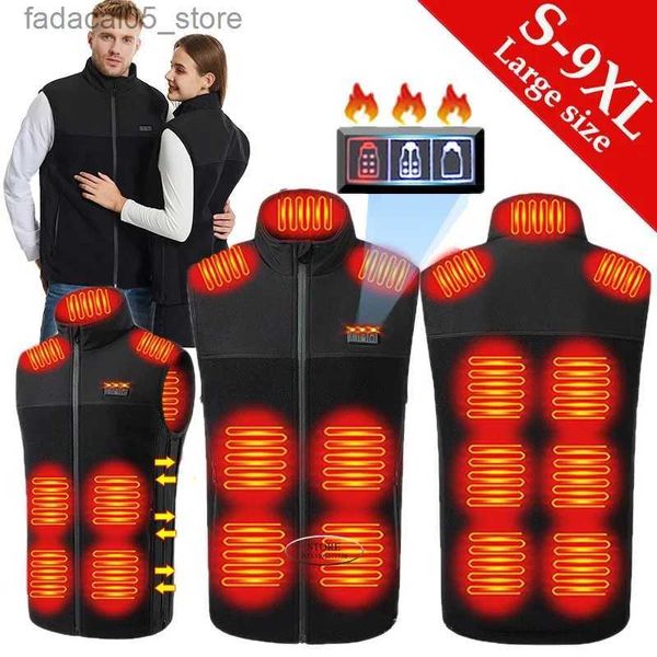 Chalecos para hombres Chaleco calefactor cálido Carga USB Una ropa Tres tamaños Hielo Nieve Deporte Chaleco de caza Mujeres Temperatura constante Chaqueta calentada Hombres Q240122