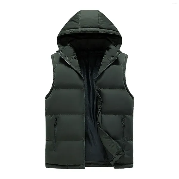 Gilets pour hommes Vestes chaudes Vente Homme Vestes Soild Gilets à capuche Fermeture éclair Épaississement Hiver Pour hommes Léger 2023 Pardessus