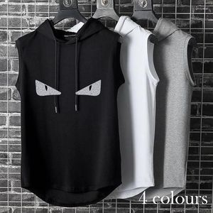 Chalecos para hombre, venta al por mayor, chaleco con capucha sin mangas con estampado personalizado para primavera y otoño, ropa de entrenamiento para gimnasio, camiseta de Fitness Hip Hop