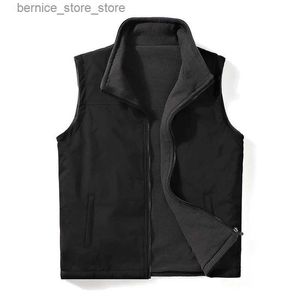 Gilets pour hommes en gros hiver personnalisé Softshell veste polaire gilet hommes polyester coupe-vent utilitaire gilet hommes polaire gilet Q231208