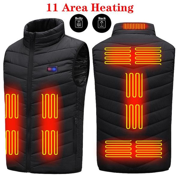 Gilets pour hommes hiver 11 zones gilet chauffant hommes garder au chaud USB veste de chauffage électrique gilet thermique chasse en plein air