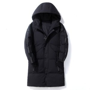 Herenvesten Winter Down Jacket Koreaanse versie Medium en lange warme dikke Slim Fit White Duck Parka Winddicht 221130