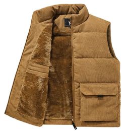 Heren Vesten Winter Mode Wollen Vest Mannelijke CottonPadded Jassen Mannen Mouwloze Jassen Warme Vesten Kleding Plus Size 6XL 231018