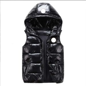 Gilets pour hommes Veste d'hiver nouveau visage brillant vêtements parent-enfant gilet en coton pour enfants mâle moyen grand clip F V vente en gros 2 pièces 10% D 45