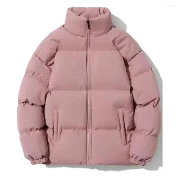 Chalecos para hombres Chaqueta de invierno Parka Espesado Cuello de soporte cálido Color sólido Casual para hombres y mujeres