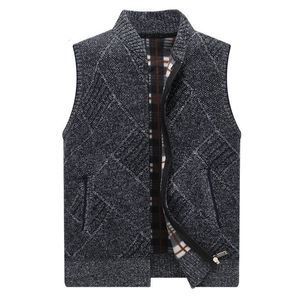Herenvesten winterheren trui dik fleece gebreide vest vestingjas mannelijke casual vest voor mannen mouwloze kleding 221117