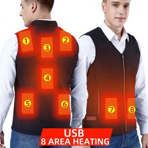 Chalecos para hombres Ropa térmica de invierno para hombre Chalecos calentados de algodón eléctrico Chaqueta con calefacción por USB Cálido sin mangas Mujeres Pesca Caza 231020