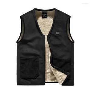 Gilets pour hommes hiver gilet chauffant rechargeable USB Smart hommes et femmes vêtements tricotés doublure en cachemire d'agneau L-6XL Phin22