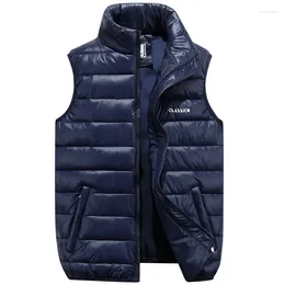 Heren Vesten Winter Mouwloze Jas Grote Maten Zwart Vest Herfst Casual Warme Dikke Jassen Mannelijke Katoen Gewatteerde Mode Mannen Vest