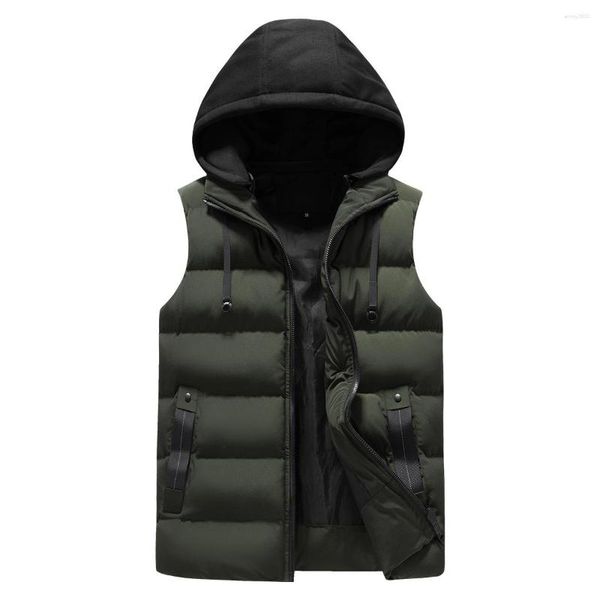 Gilets pour hommes hiver veste sans manches hommes gilet à capuche Parkas chaud tactique épais marque mode style coréen gilet