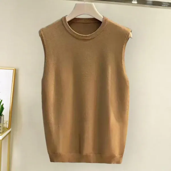 Chalecos para hombres para mujer sin mangas O-cuello suéter básico suéter 2024 otoño invierno lana merino casual chaleco sólido femenino prendas de punto tops