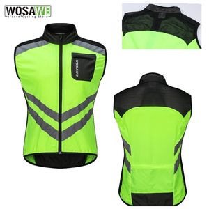 Herenvesten wosawe fietsen reflecterend vest winddicht hardloop veiligheidsvest motorfiets gilet mtb rij fietsen fiets kleding mouwloze jas 220919