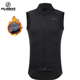 Gilets pour hommes Ykywbike hiver cyclisme gilet coupe-vent imperméable polaire gilet VTT vélo vélo vêtements sans manches veste de cyclisme 220919