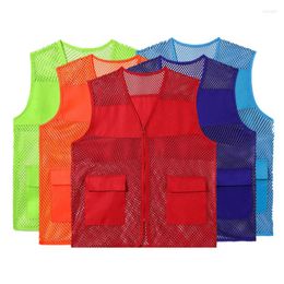 Gilets pour hommes YQ multicolore affaires travail grille gilet gilet fermeture éclair pour hommes femmes équipe vêtements manteau en gros