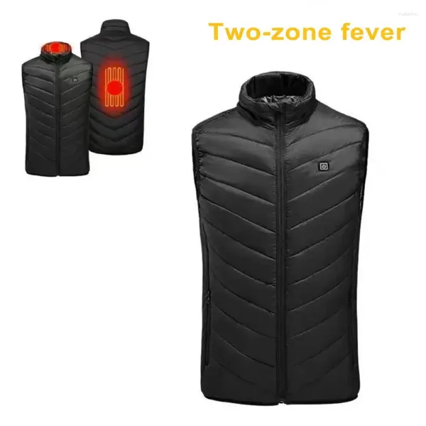 Gilets pour hommes fermeture à glissière zone de gilet thermique USB électrique gilet chaud pour hommes femmes col montant patte idéal hiver