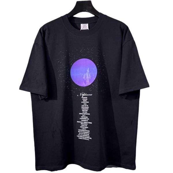 Camiseta de diseñador Camisa Vetemens para hombre Hombres Mujeres Camisas gráficas Y2k Streetwear Algodón de gran tamaño Moontops Diseñador para hombre Camiseta de manga corta de lujo Hip Hop