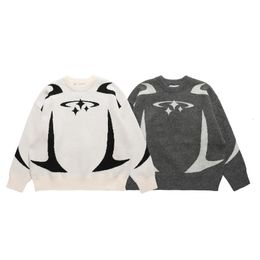Tricots vintage pour hommes Y2K Stars Graphic Sweaters Hiver Harajuku Pull surdimensionné Pull Unisexe Vêtements esthétiques pour adolescents 240124