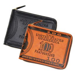 Mannen Vintage Lederen Portemonnee Business Creditcard Houder Pocket Letter Bag Mannelijke Casual Rits Korte Portefeuilles Portemonnee