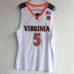 Virginia # 5 Kyle Guy College Basketball Jersey pour hommes t-shirt surdimensionné été haut en maille football entraînement v-cou Fitness t-shirts