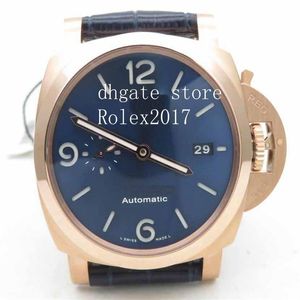 Heren VS Kwaliteit 44mm RG LE Blauw VSF P9010 horloge 18K Rose Vergulde Bezel Beweging Automatisch Polswates2539