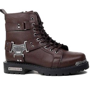 Boot de botte pour hommes Bottes de moto noire Bottes de moto décor en métal Chaussures pour hommes Chaussures Haute Qualité Travail de haute qualité 210624