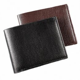 portefeuille masculin 100% cuir PU portefeuille masculin de premier produit de vache porte vache portefeuille pour homme court noire noire portefeuille homme a3qh # #