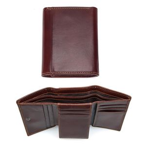 Portefeuille pour hommes bloquant anti-vol trois volets porte-cartes de visite homme sac à main portefeuilles en cuir véritable pour hommes