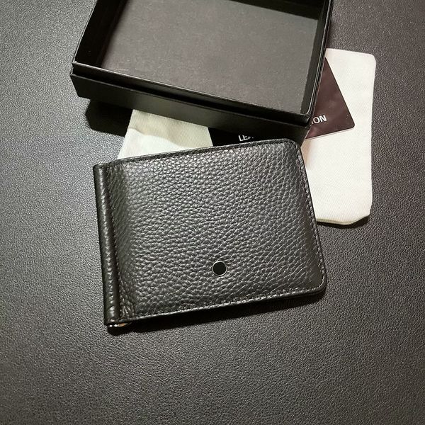 Porte-cartes de créateur de portefeuille pour hommes Top en cuir noir Mini-portefeuilles de style d'affaires européen Carte de crédit pour femme Poche à monnaie brute Livré avec boîte
