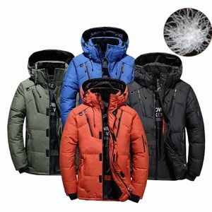 Veste chaude pour hommes Cott-rembourrée hiver couleur unie épais canard vers le bas bulle bouffée manteau à capuche en plein air équitation ski froid outweart 78VZ #