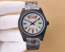 Montre pour hommes 40mm, mouvement mécanique automatique importé, lentille de fenêtre convexe 904L, Surface de brume noire, verre saphir