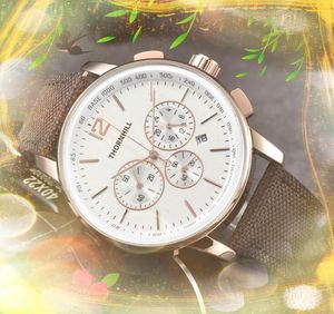 Herenhorloge Alle wijzerplaatwerk Populaire mannelijke stoffen leren band Business Casual quartz chronograaf Militair boetiekhorloge Valentijnsdagcadeaus