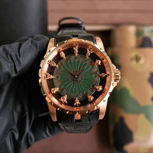 Herenhorloge oude bronzen automatische mechanische dierenriem Chinese kompas wijzerplaat, saffierspiegelgezicht, handgemaakte micro -sculptuur, luxe en hoogwaardig horloge