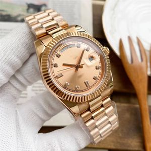 Herenhorloge Automatische beweging Alle roestvrijstalen horloge Waterdichte diamant bezaaid pols horloge 41 mm