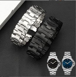 Bracelets de Montre pour Hommes Bracelet de Montre élégant en Acier Inoxydable Taille 24 mm pour Hommes Conception en Arc Solide avec Boucle Papillon Compatible avec PA 441/111 pour la fête