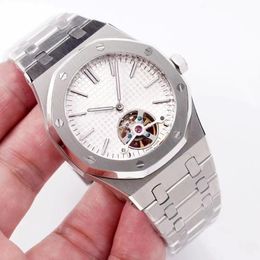 Montre masculin Business Men's Automatic Hollow Out Mechanical Watch Men's Watch Men's 41mm Diver Sports Steel Band Watch Sapphire Glass Montre de Luxe