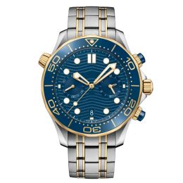 Relógio masculino clássico 44mm movimento de quartzo masculino relógio de qualidade AAA pulseira de aço inoxidável vidro safira relógio mecânico de moda à prova d'água que brilha no escuro