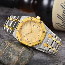 Montre de luxe pour hommes, montre de styliste, mouvement à Quartz, or Rose, taille 42MM, bracelet en acier inoxydable, étanche, saphir