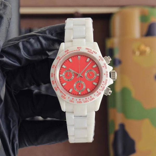 Montre pour hommes montre de créateur VK quartz batterie chronographe bracelet en céramique lunette 40mm étanche montre saphir montre de luxe
