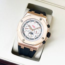 Herenhorloge Designer Watch met maan Fase 3120 Mechanisch Volledig automatisch waterdichte Sapphire Glass Men's Luxury Watch