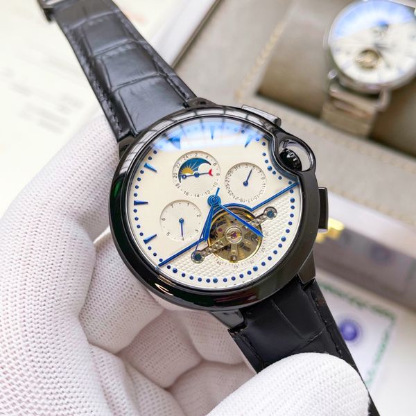 Montre pour hommes montres de créateurs cher pleine fonction automatique machines hommes d'affaires gentleman montre usine agent réponse