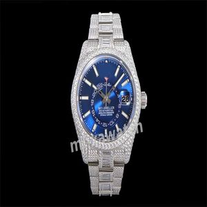 Montre Homme Diamond Watch 9001 Mouvement mécanique Diamant Swarovski Taille 42mm Verre saphir Miroir Acier fin 904L Boucle déployante