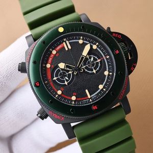 Herenhorloge, duiken high-end mechanische beweging, koolstofvezel zwarte ring, mondwater, groen roterende ring, gradiëntkleur, letterlijk horloge horloge