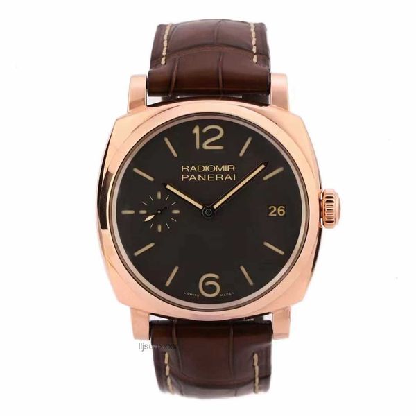 Reloj de hombres Menores Pemperament de Panerrais Mirador de zafiro Mirror Swiss Automatic Movematy Store 44 mm Cow Wide Store con hebilla de aguja original F22Y