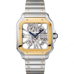 Heren Watch Hollow Out Movement Quartz Horloge Fashion uiterlijk geïmporteerde roestvrijstalen materiaal Designer Style