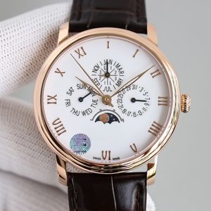 Montre masculine (JJBB), montre multifonctionnel de phase de lune mécanique entièrement automatique, tous les matériaux sont de la taille de miroir saphir de taille 42 mm de la plus haute qualité PP