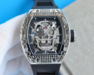 Herenhorloge Persoonlijkheid Automatische Tourbillon RM052 Skull High Standard 43mm Luxury Watch