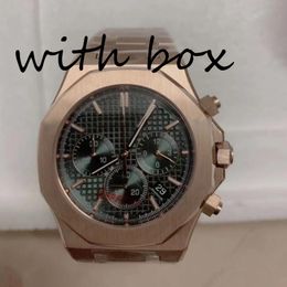 Herenhorloge Quartz uurwerk 42 mm roestvrijstalen kast Horloge Rosé goud Blauw kastontwerp Vrijetijdshorloge Montre De Lux VK