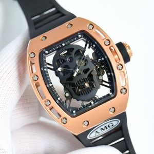 Herenhorloge RM052 Ghost King AMG ONE Factory Swiss Tourbillon Mechanisch uurwerk Geïmporteerde rubberen band Ultralicht luchtvaartmetaal Geavanceerd horloge