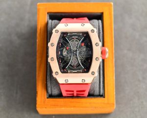 Herenhorloge in sportstijl roestvrijstalen kast automatisch mechanisch uurwerk rubberen band strikgesp RICRO2449